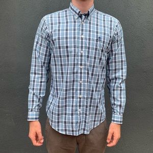 Brooks Brothers Boys XL blue plaid cotton shirt